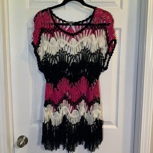 Knit shawl sweater